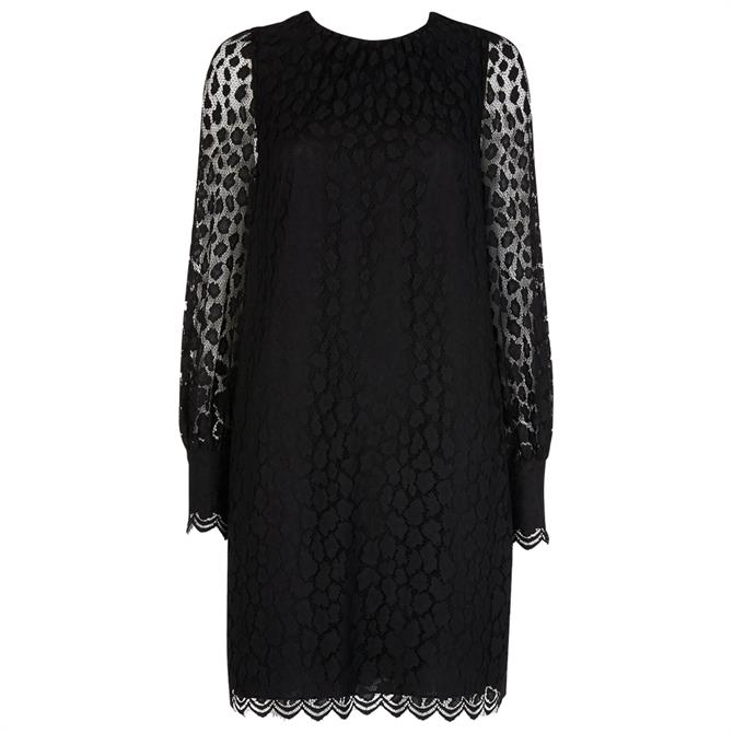 Whistles Animal Lace Tie Detail Dress